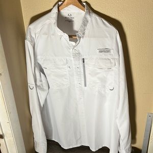Realtree Mens LS Fishing Shirt Color White Size XL
